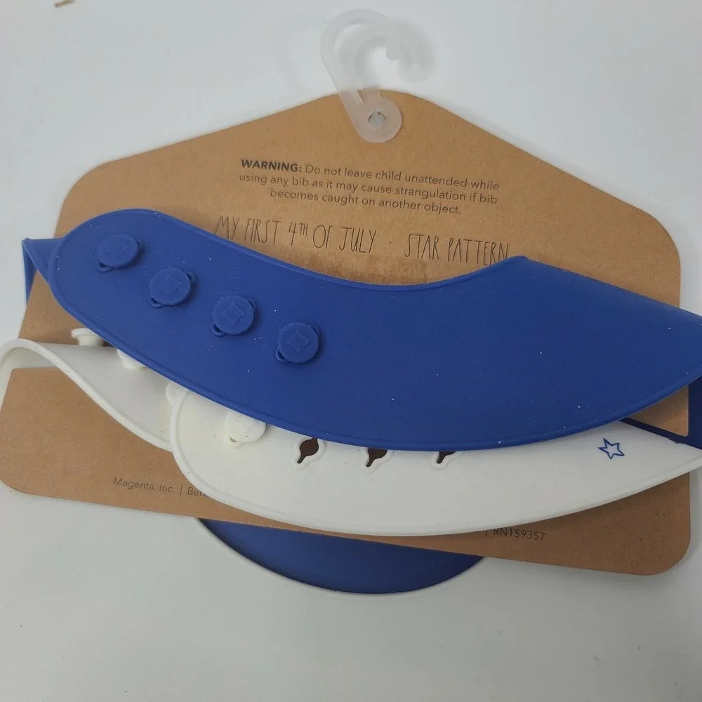 RAE DUNN Silicone Baby Bibs Set of 2 
